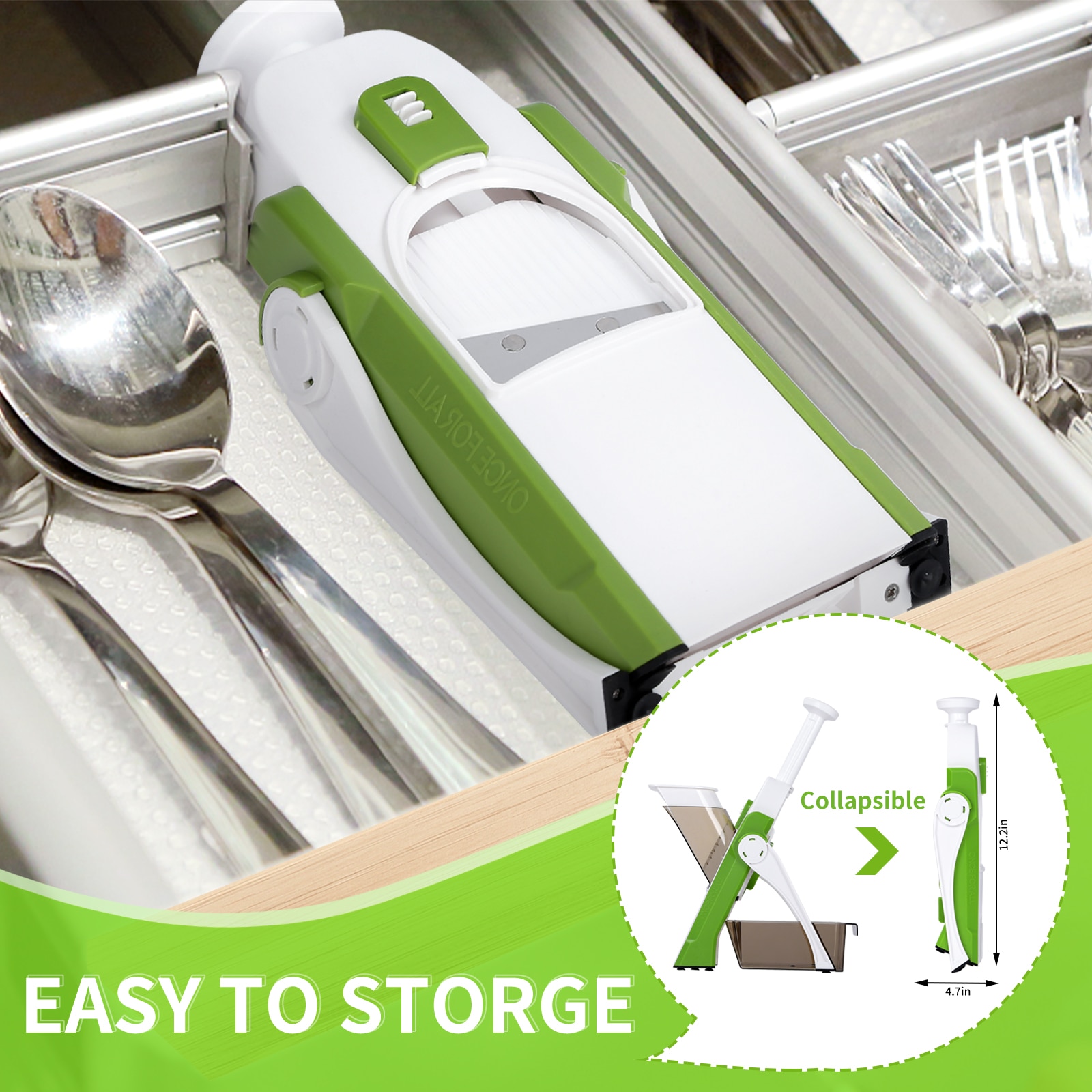ONCE FOR ALL Utensilios de cocina para cortar verduras y patatas, trituradora de alimentos, rallador de frutas, espesar, Cortador Manual de zanahorias, accesorios de cocina