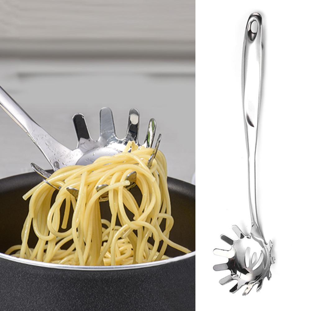 Pasta Server Durable Stainless Steel Pasta Spoon Server with Ergonomic Handle Heat Resistant Kitchen Spaghetti Server #CW