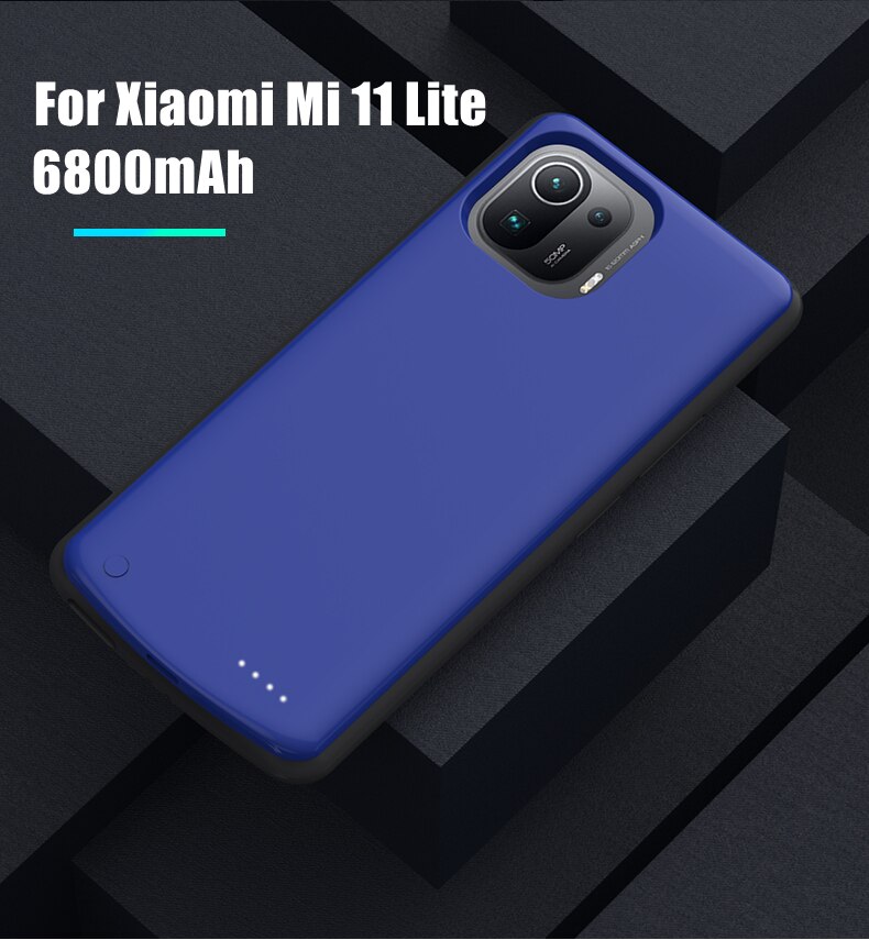Fundas para cargador de batería para Xiaomi Mi 11 Ultra, funda para cargador de batería de 6800mAh, funda para Xiaomi 11 Lite 11 Pro: Mi 11 Lite Blue