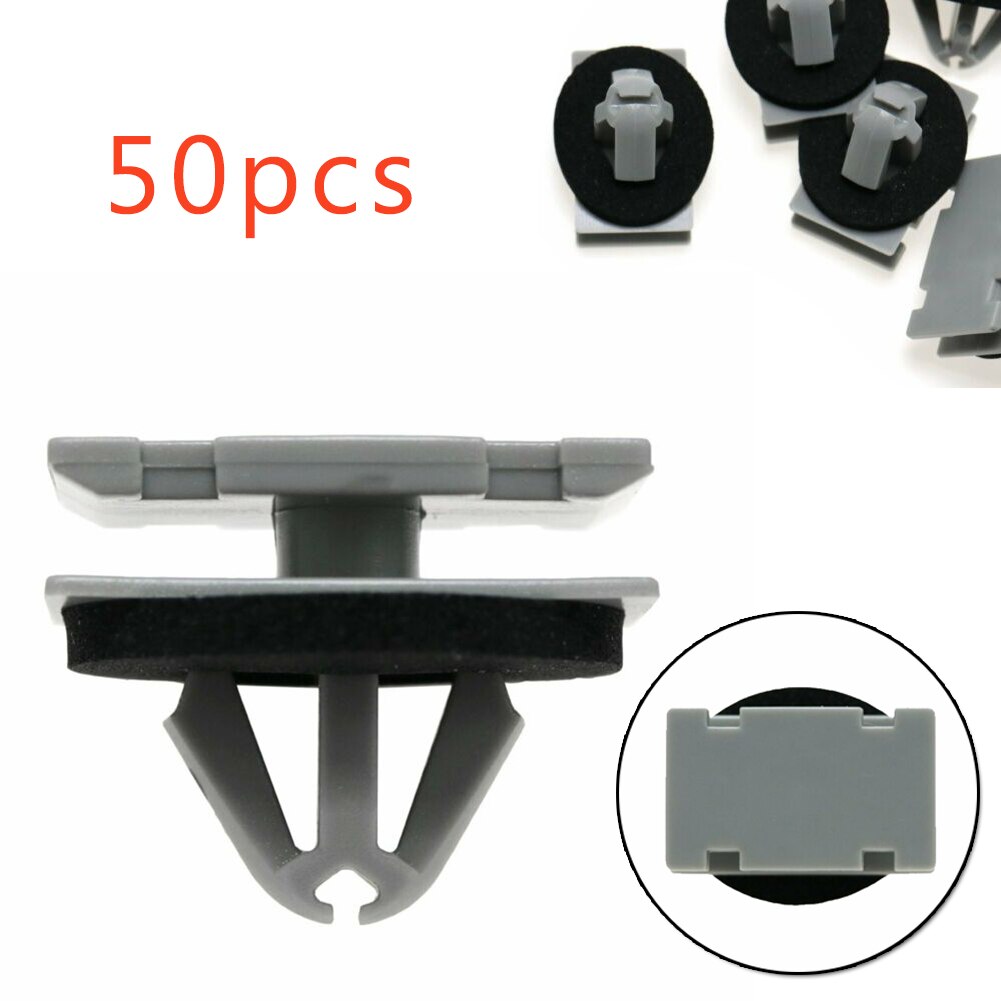 50pcs Rivets​ Rocker Panel Moulding Exterior Trim Nylon Black And Gray