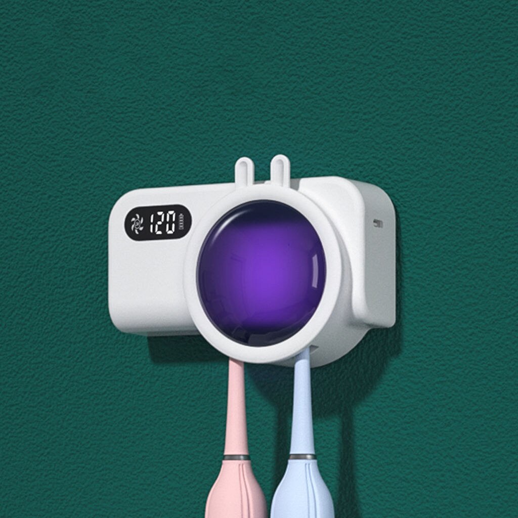 Tandenborstelreiniger met UV-bescherming, Tandenborstelhouder, Sterilisator, Blauw Tandenborstelreiniger met UV-bescherming, Tandenborstelhouder, Sterilisator, Blauw