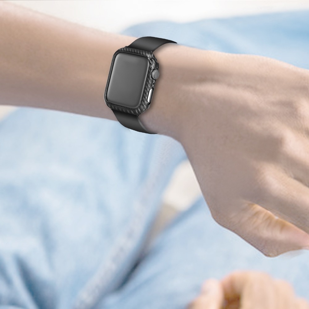 Bumper cover til apple watch 4 44mm/40mm iwatch 3/2/1 42mm/38mm cover cover carbon fiber beskyttelses cover apple watch tilbehør