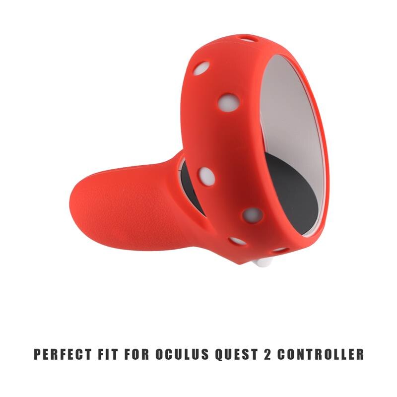 Vr headset cover silikone udskifteligt vr håndtag cover fuld protector udskiftning til oculus quest 2,  grå / blå / sort / rød