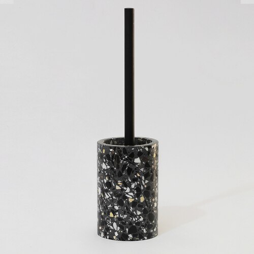 Terrazzo Bathroom Five-piece Accessories Set Wash Toothbrush Cup Toilet Brush Holder Lotion Bottle Storage Box Toothbrush Case: toilet brush A