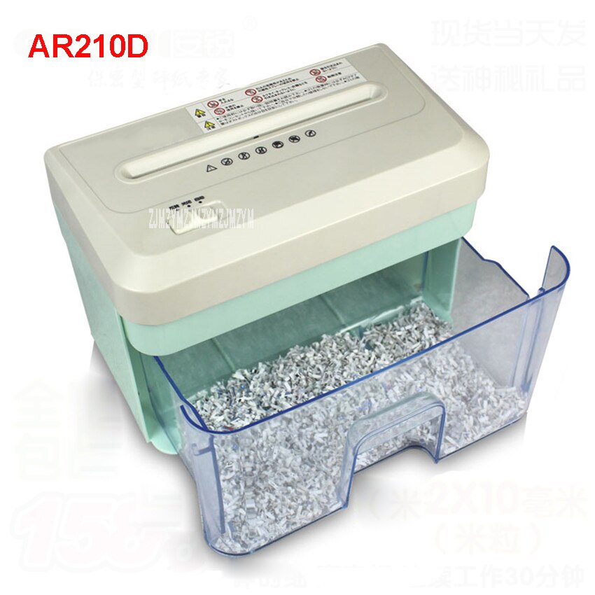 AR210D 2.1L Electric Mini Shredder File Shredder Strip Office Home High Power Electric Shredding 110-220V paper shredder 156mm