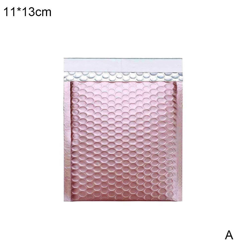 1Pc 11cmx13cm 15cmx20cm Rose Gold Bubble Bag Waterproof Packaging Gold Foil Bubble Bags Envelop For Padded Mailer: White