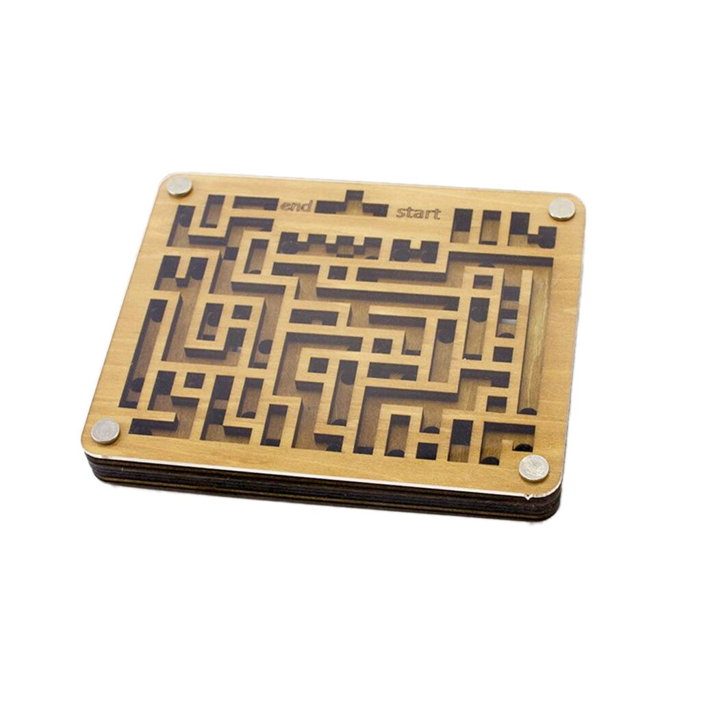 Two Layers 3D Wooden Maze Puzzle Challenging Mind Anti Stress Labyrinth Puzzles Game for Adults