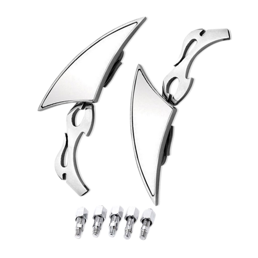 Flame Custom Side Rearview Mirrors For Harley Motorcycle Cruiser Cafe Racer