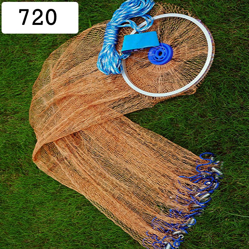 Lawaia Alloy Aluminum Ring Fishing Net Multi Size Fishing Casting Net Tackle Braided Line Throwing Fishnets with Steel Pendant: 720