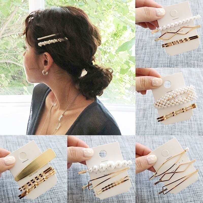 Gold Metall Haar Pins Set Perle Haar Clip für Frauen Haar Barrettes Haar Clips für Mädchen Styling Zubehör