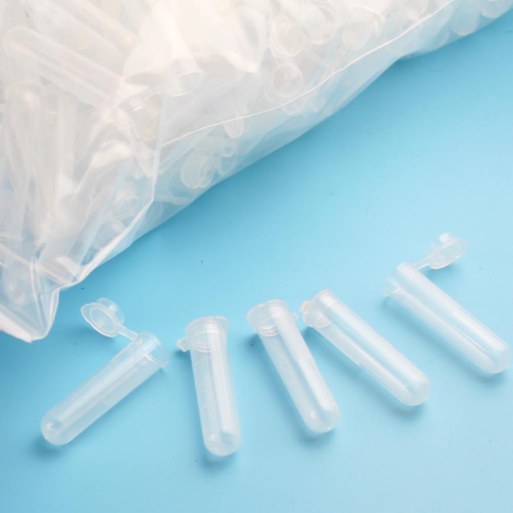 50pcs/set 5ml Plastic Sample Bottle Small Bottle Test Bottles Containers Tube Mini White Storage S3V0
