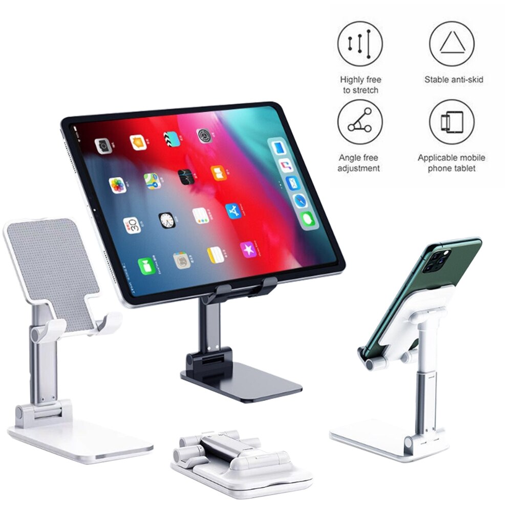 Metal Desktop Tablet Houder Tafel Mobiele Opvouwbaar Extend Ondersteuning Bureau Mobiele Telefoon Houder Stand Voor Iphone Ipad Verstelbare