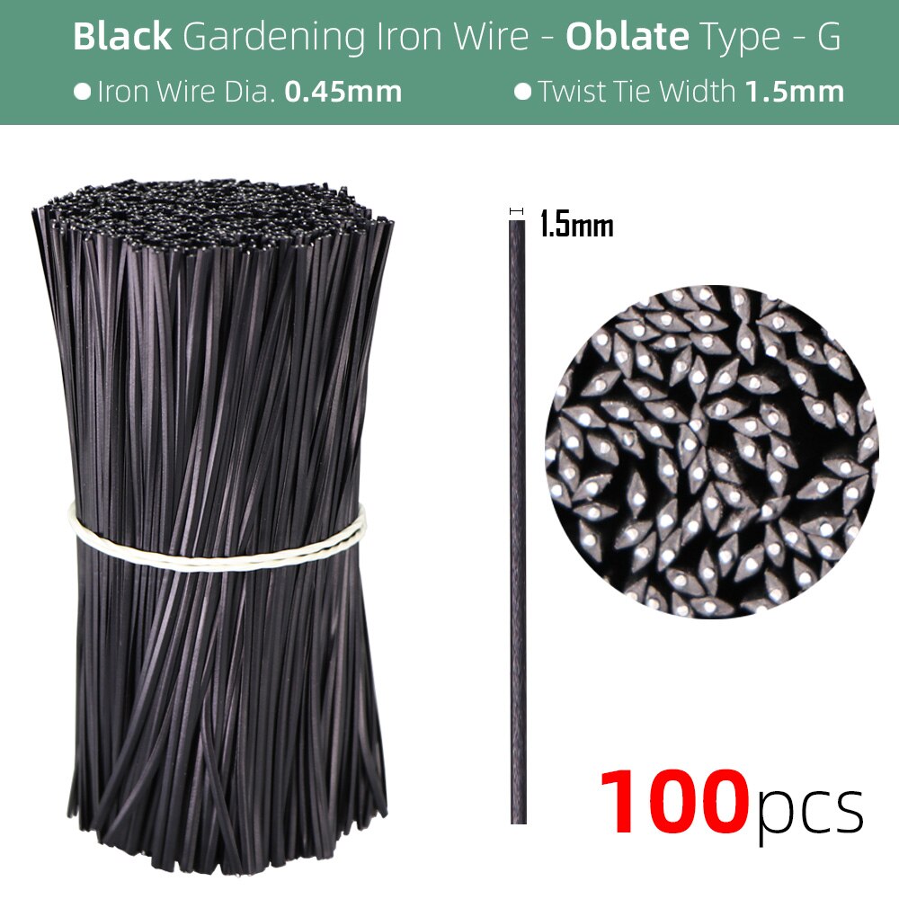 Câble torsadé de jardin en plastique, 10/12/15/20CM, cordon de Support de plante, de vigne grimpante, Ligature, fil d&#39;alimentation fixe multifonction: 10cm / blackx100pcs