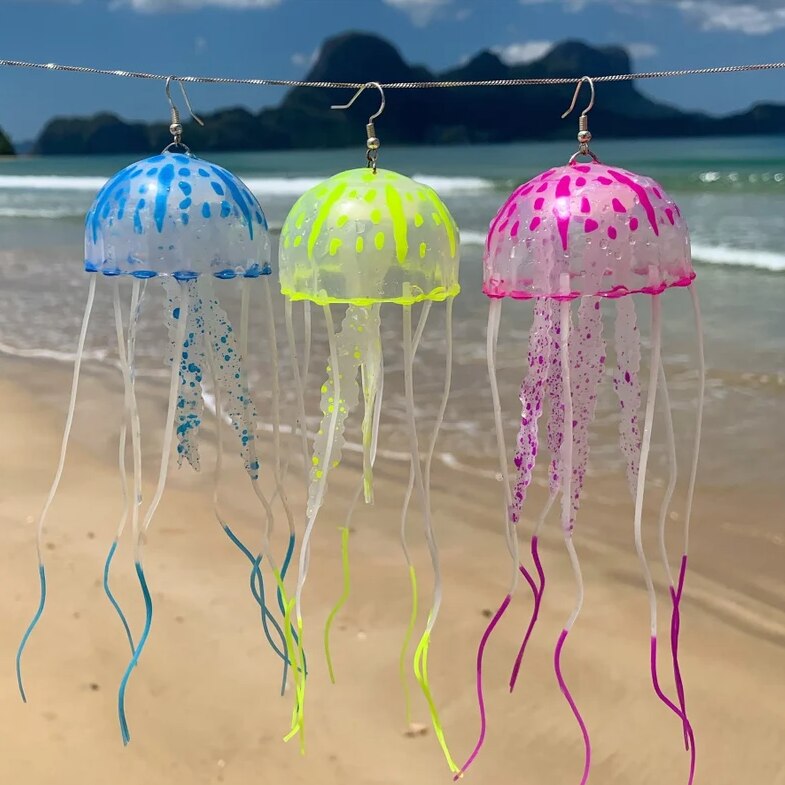 Kwallen Earring Festival Mermaid Sieraden Carnaval Neon Ultraviolet Glow Oceaan Kwallen Octopus Onderwater Mariene Leven Sieraden