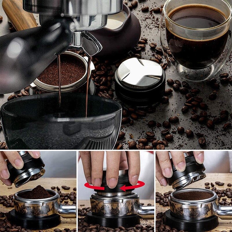 5m Doppel-Kopf Kaffee Tuner für 54mm Siebträger mit Einstellbare Tiefe Hand Espresso Pfünder
