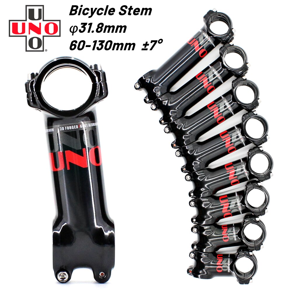 UNO vtt vélo tige 7 degrés ultra-léger en aluminium vélo tige 31.8mm 60-130mm montagne puissance pièces route 7 vélo puissance pièces tige