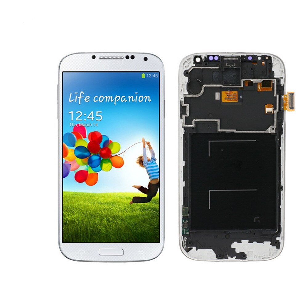 100%  testet lcd-enhet for samsung galaxy  s4 i9500 i337 lcd berøringsskjerm med ramme for samsung  i9506 i9500 erstattet lcd