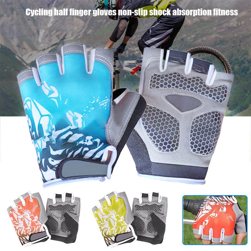 Verbeterde Half Vinger Fietsen Handschoenen Duurzaam Ademende Anti-Slip Mitten Siliconen Pad Fitness Handschoenen Voor Fietsen Lifting
