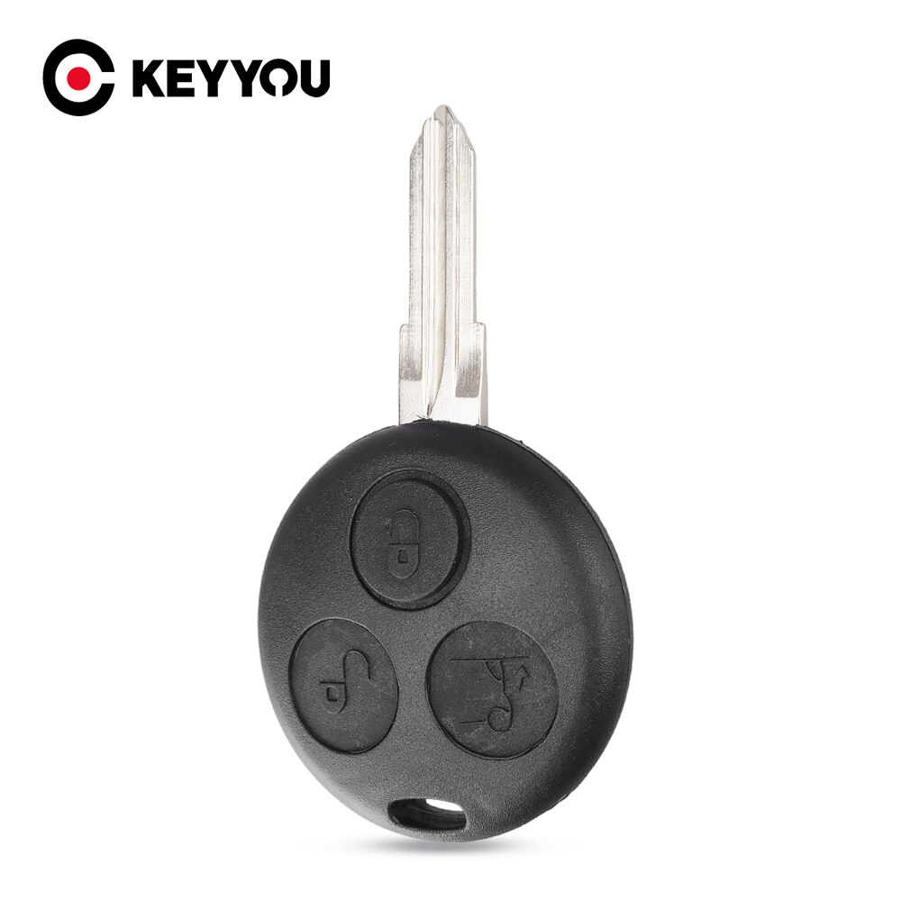 KEYYOU DIY For Benz SMART Fortwo For Mercedes Benz Replacement Remote Auto Car Key Case Fob Case 3 Buttons With Blade