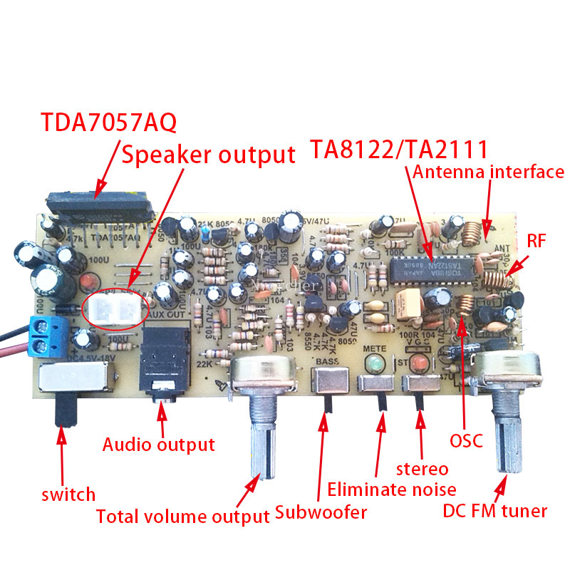 Nvarcher TA8122/TA2111 FM Stereo Radio Board Digital Frequency Modulation