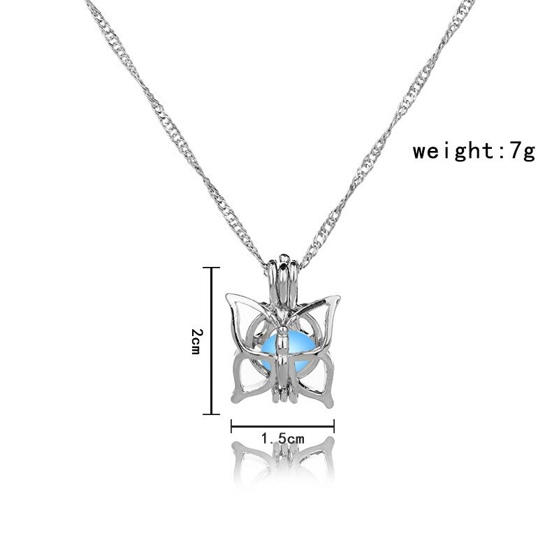 Collar luminoso bonito para mujer, colgante de mariposa brillante, gargantilla de joyería, tres colores disponibles, para mujer