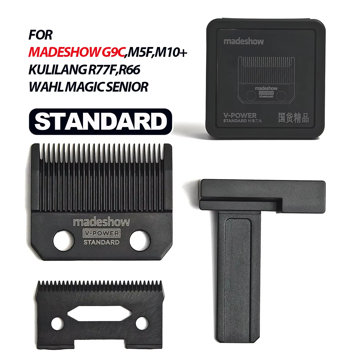 Madeshow Kulilang Standard Blades G9C M5F M10 R66 R77F Hair Clipper V-POWER Blade Trimmer Replacement Original Cutter Head: green