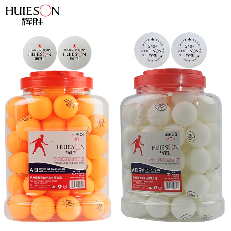 Huieson bordtennisbolde 40+ mm abs plastikbold til bordtennistræning 60 stk/pakning 60 stk/pak