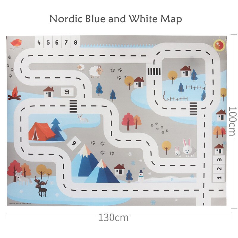 100*130 Cm Speelgoed Auto Mat Kaart Speelgoed Auto Box Kids Simulatie Stad Road Kaart Waterdichte Playmat Draagbare vloer Spelletjes