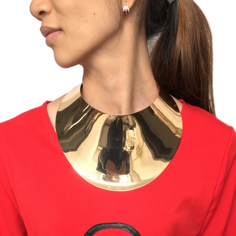 MANILAI Punk Alloy Torque Choker Necklaces For Women Maxi Jewelry Big Collar Statement Necklace Collier Femme