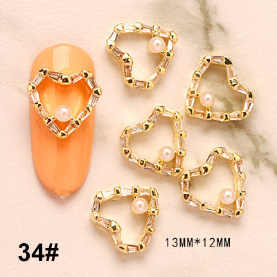 Bijoux en métal pour ongles, breloques en diamant, décoration pour manucure, 5 pièces: Menthe Couleur