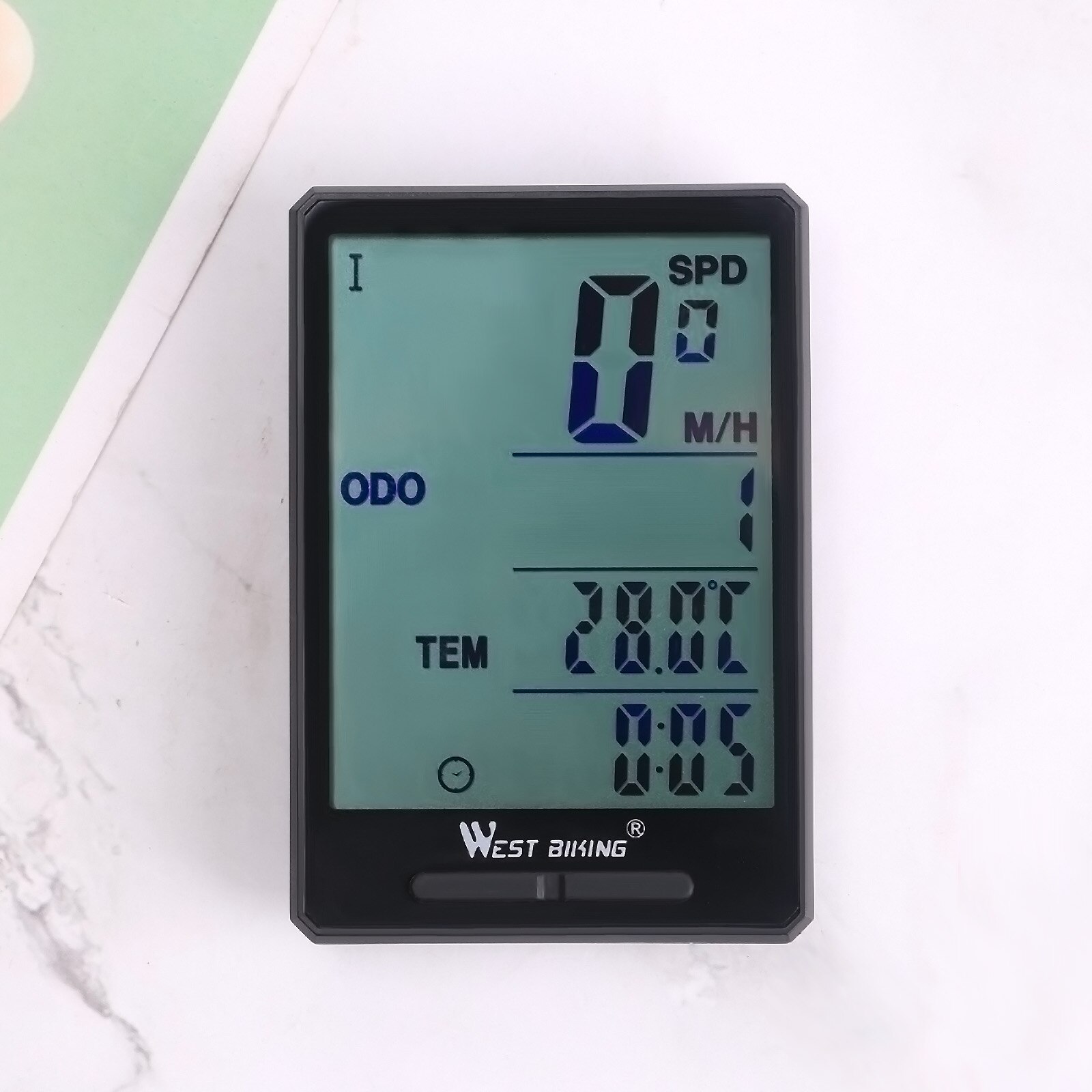 West cycling draadloze fietscomputer waterdichte grote scherm fietscomputer fiets snelheidsmeter kilometerteller led digitaal horloge snelheidsmeter