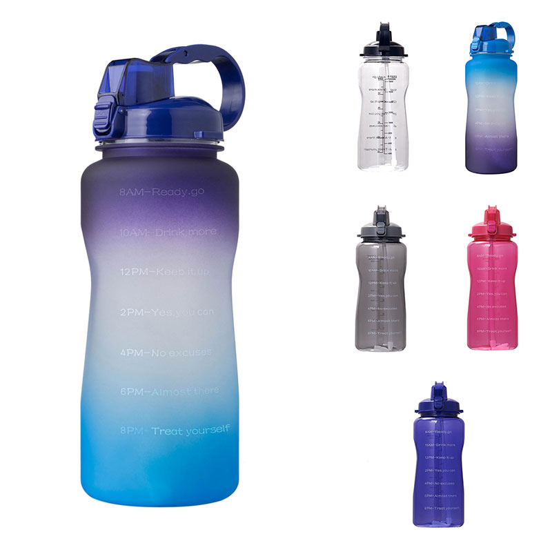 Gradiënt Grote Capaciteit Sport Water Fles Met Stro Sport Fitness Water Fles Outdoor Water