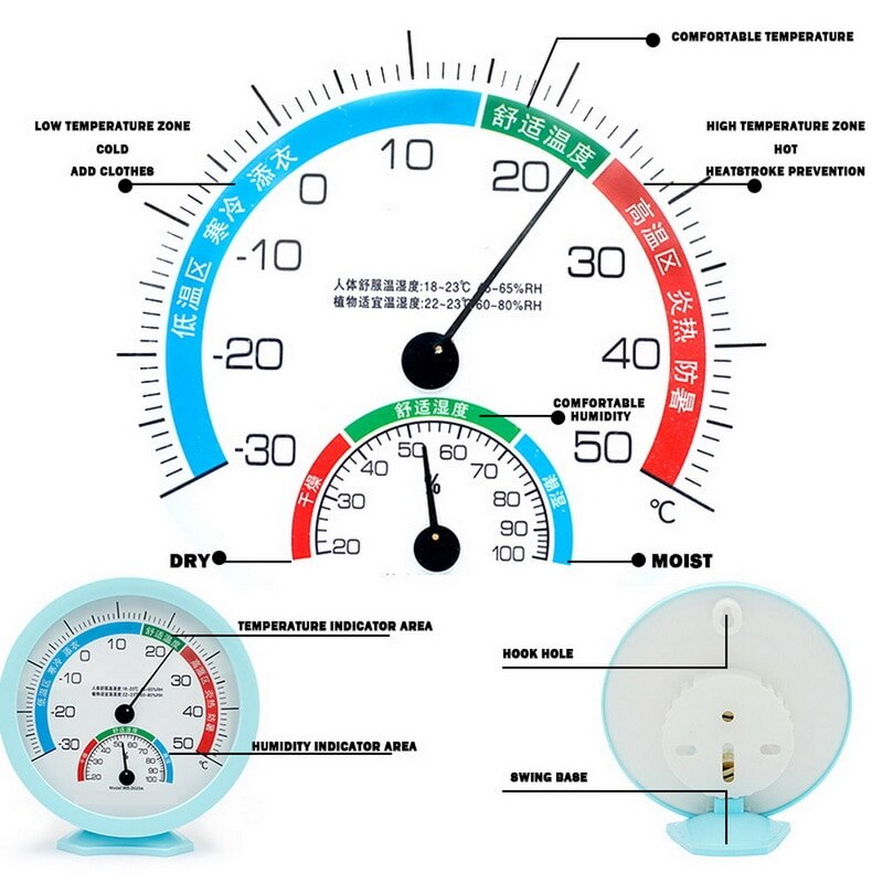 Thermometer Hygrometer Fridge Freezer Temperature Sensor Humidity Meter Detector Indoor Gauge Instruments Household