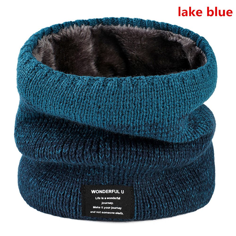 Foulard d&#39;hiver en cachemire épais pour homme et femme, cache-col, Bandana, tricoté, , résistant, masque de Ski, mouchoir: 6 lake blue