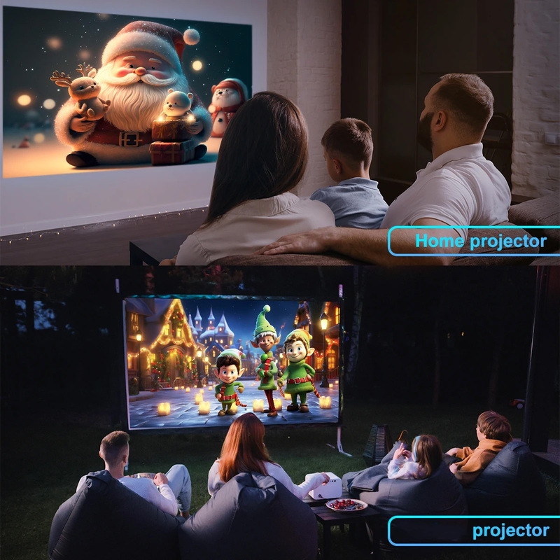 Projector Hy320Mini 4K Android 11 Dual Wifi6 200ANSI Allwinner H713 1280*720P Home Cinema Outdoor Projector，Upgrated HY300