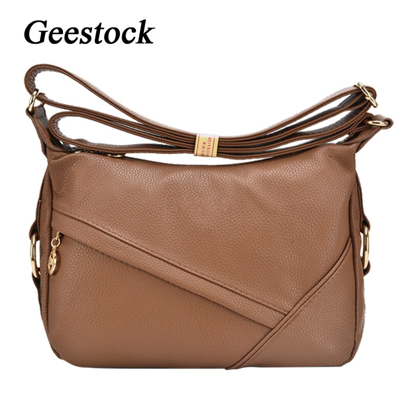 Geestock Schoudertas Retro Dames Lederen Handtassen, Casual Mode Moeder Zakken, Vrouwen Messenger Schoudertassen: khaki