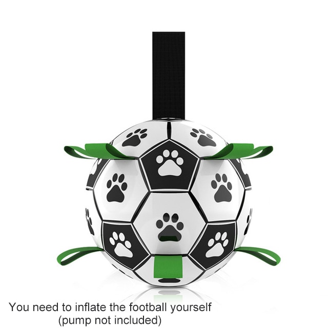 Juguetes interactivos de fútbol para mascotas, con lengüetas de agarre, entrenamiento al aire libre, pelota de fútbol para morder para perros, accesorios para perros: 1PCS football / diameter 15cm