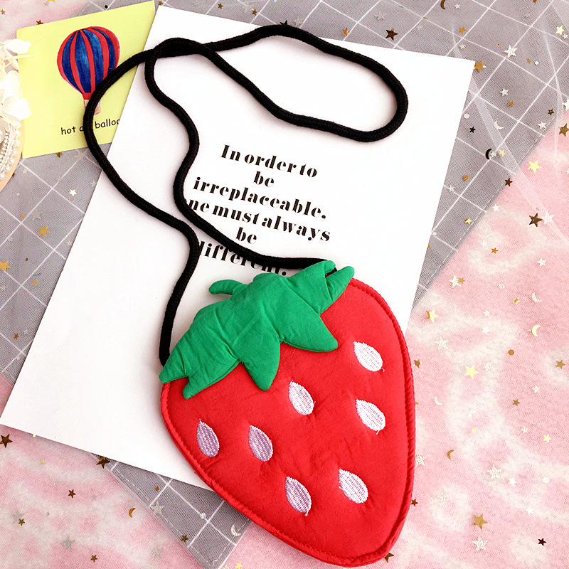 Kinderen Meisje Kids Portemonnee Tas Zwervers Mini Kleine Leuke Katoenen Stof Vruchten Citroen Aardbei Koreaanse Accessoires