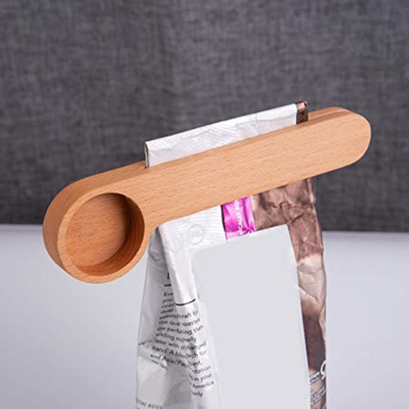 Hout Koffie Scoop Met Zak Clip, Meten Thee Koffieboon Lepel Clip