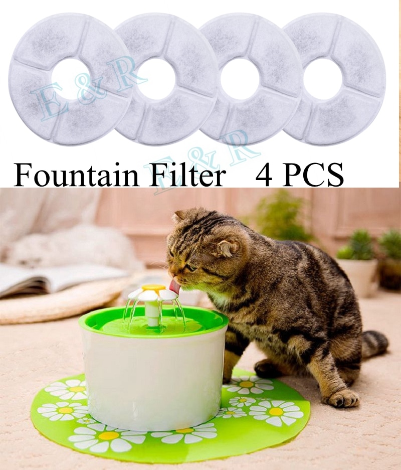 Kæledyr kat springvand filter 4 stk aktivt kul filtre kulfilter udskiftning til springvand til kat hund kæledyr drikkevand