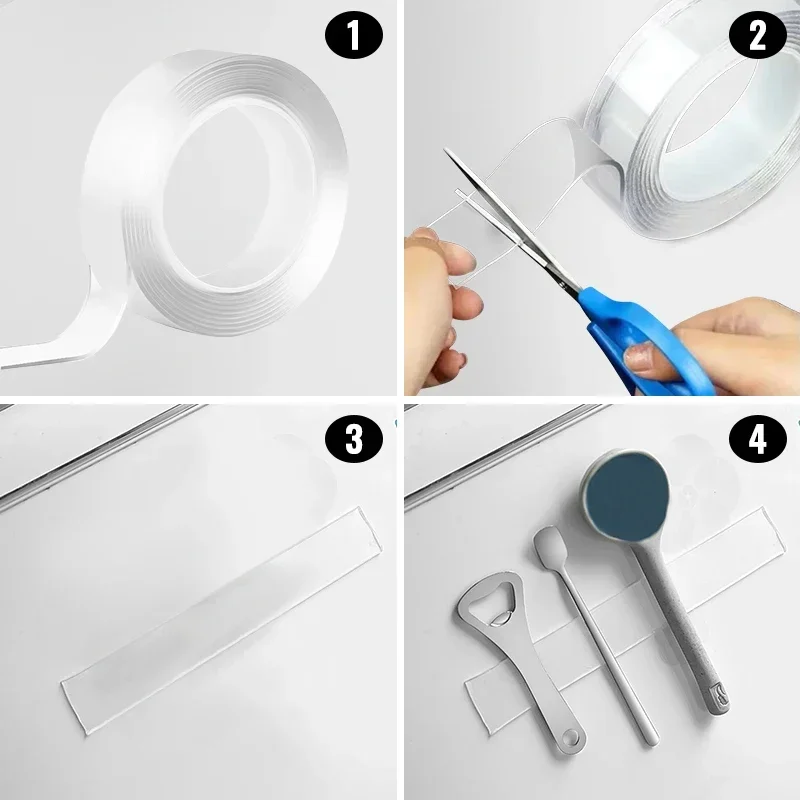 Nano tape super stærk dobbeltklæbende tape gennemsigtig genanvendelig vandtæt tape varmebestandig badeværelse boligindretning