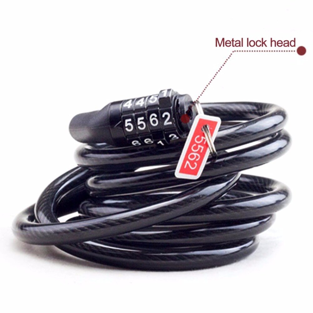 Bicycle Lock Anti-Theft Security Code Combination Lock Strengthen Steel Universal Mountain Bike Cable Lock Multifunctional