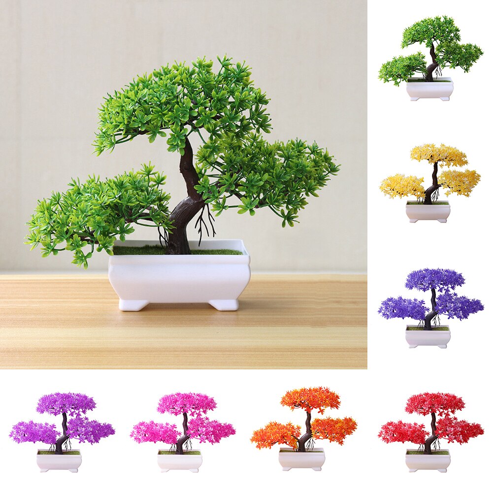 Realistinen keinotekoinen vihreä ruukku tervetuloa mänty jäljitellä bonsai-simulaatio keinotekoinen ruukkukasvi ornamentti kodin koristelu