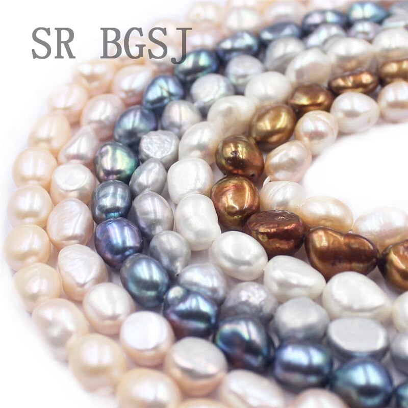 SR 10x12mm Freiheit Fabrik Preis Barock Kartoffel Perle Natürliche Große Perle Süßwasser verlieren Perlen 15"