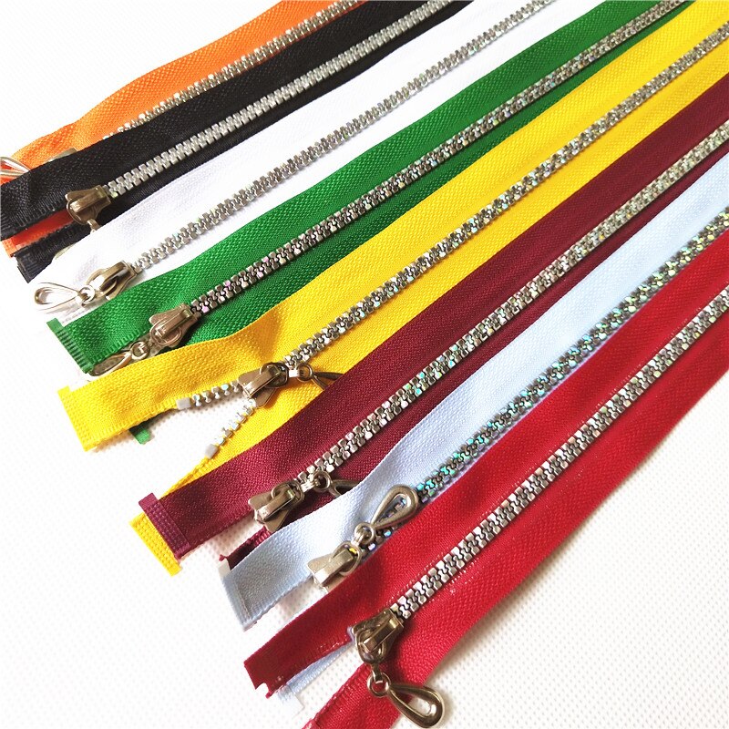 U PICK 8 pièces résine brillante multicolore Double extrémités fermetures à glissière fermeture éclair en résine Meete extrémité ouverte 60 cm pour bricolage sac à dos canapé Garm