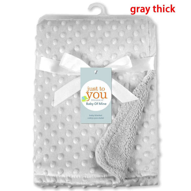 Zwf348 cobertor para o bebê swaddling pequeno lance caso capa de cama folhas flanela veludo quente sólido micro pelúcia: gray thick