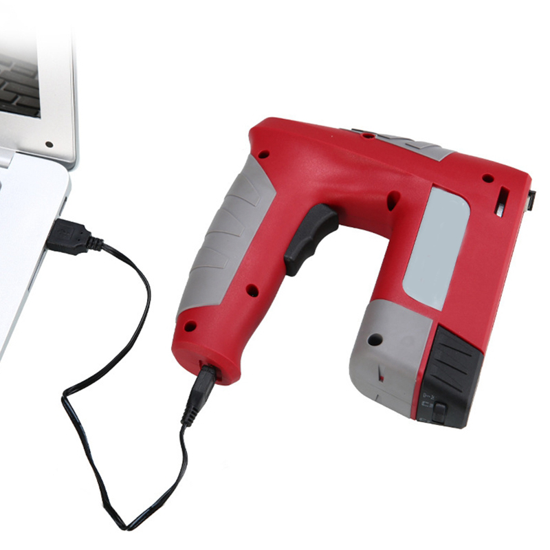 Electric Stapler 4.2V Lithium-ion Cordless Nail Gun Staple Gun Nailer Stapler DIY Tool Wood Frame Portable Woodworking Tool