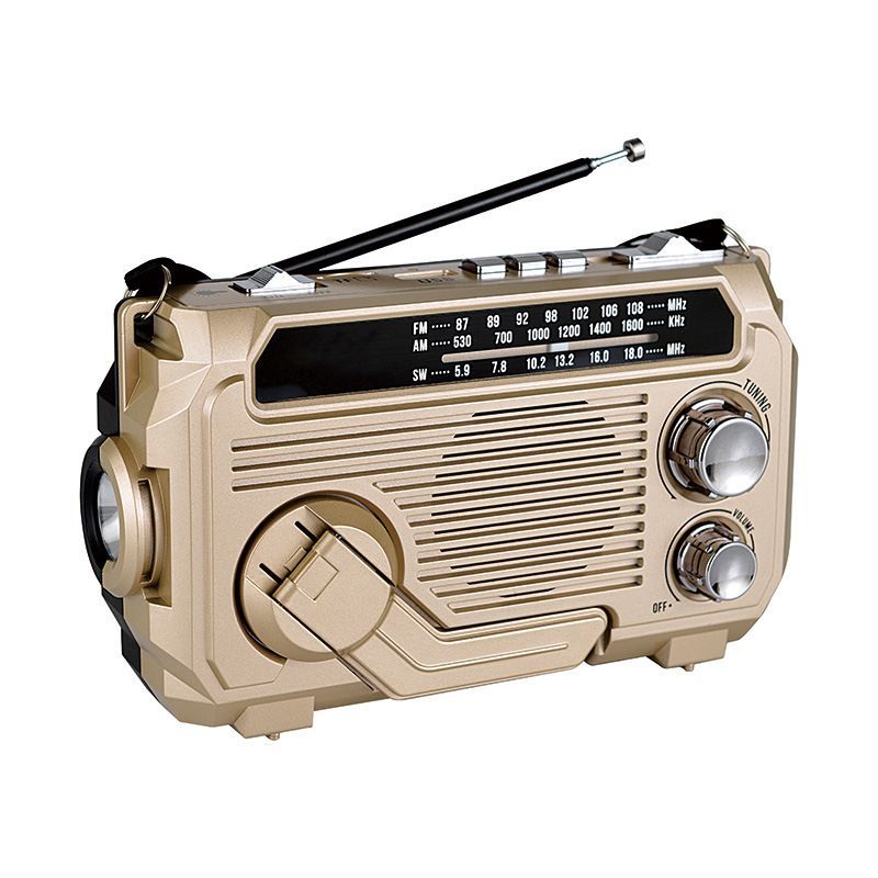 Portable Retro Solar Rechargeable Radio AM/FM/SW Outdoor Receiver Wireless Digital Multi-Band Shortwave Radio With Flashlight