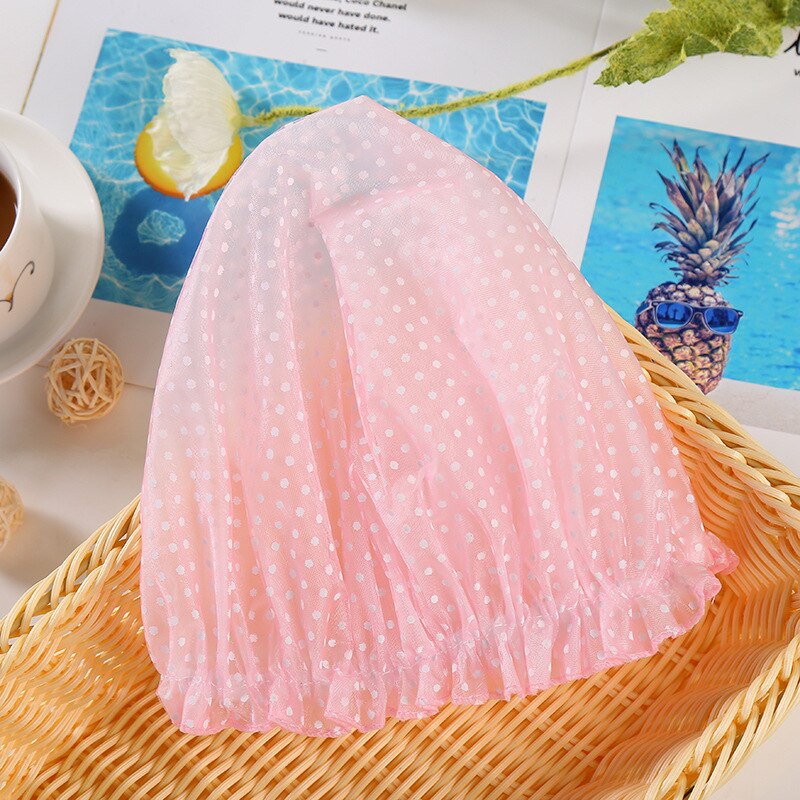 Waterproof Shower Cap Thicken Elastic Bath Hat Bathing Cap Women Spa Bathing Accessory Hair Salon Bathroom Products: Dot 01