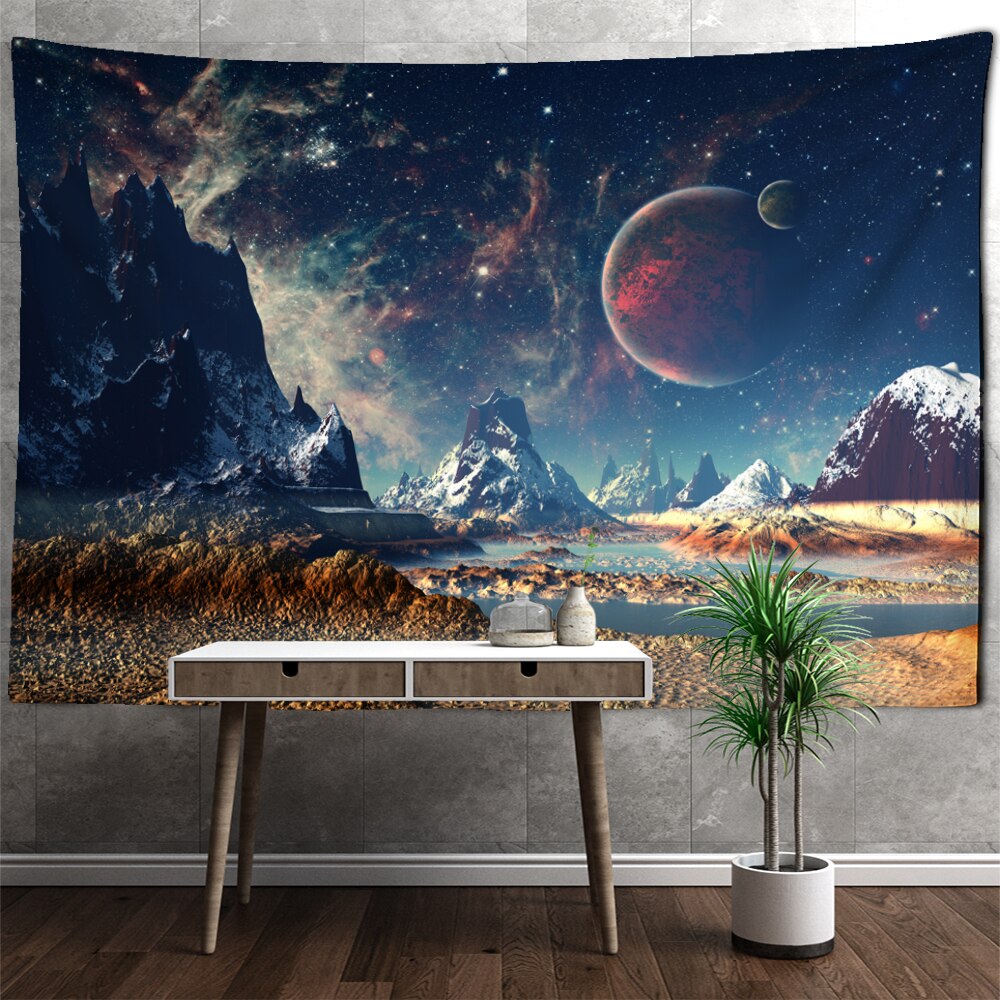 Planeet Tapijt Muur Opknoping Psychedelische Science Fiction Hekserij Bohemian Stijl Hippie Tapijt Room Decor